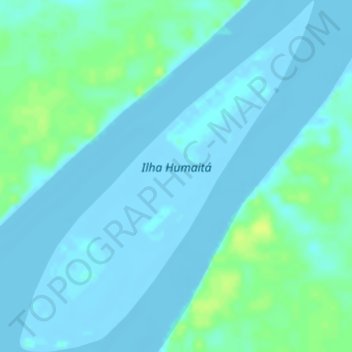Mapa topográfico Ilha Humaitá, altitude, relevo