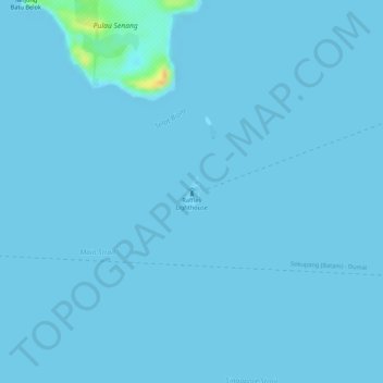 Mapa topográfico Raffles Lighthouse, altitude, relevo