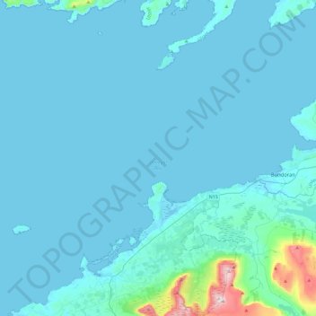 Mapa topográfico Donegal Bay, altitude, relevo