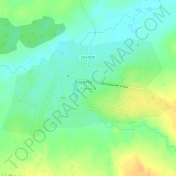 Mapa topográfico Ковакса, altitude, relevo