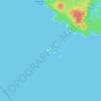Mapa topográfico Mayor Island, altitude, relevo
