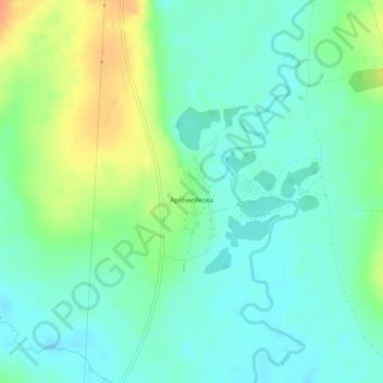 Mapa topográfico Артемейкова, altitude, relevo