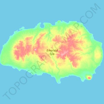 Mapa topográfico Emerald Isle, altitude, relevo