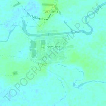 Mapa topográfico Крыловка, altitude, relevo