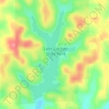 Mapa topográfico Lake Lurleen, altitude, relevo