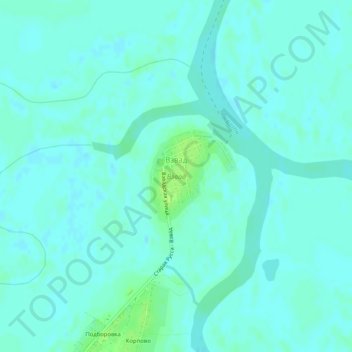 Mapa topográfico Взвад, altitude, relevo