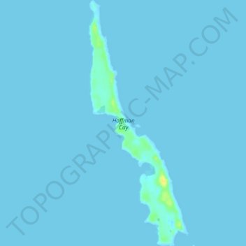 Mapa topográfico Hoffman Cay, altitude, relevo