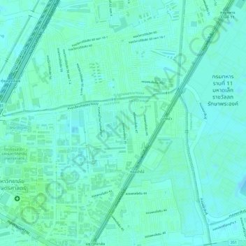Mapa topográfico Arokaya Park, 77th Anniversary of Kasetsart University, altitude, relevo