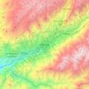 Mapa topográfico Mérida, mapa de relevo, mapa de altitude