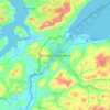 Mapa topográfico Londonderry/Derry, altitude, relevo