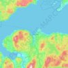 Mapa topográfico Trondheim, mapa de relevo, mapa de altitude