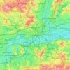 Mapa topográfico Londres, altitude, relevo