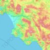 Mapa topográfico Salerno, altitude, relevo