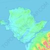 Mapa topográfico Isle of Anglesey, altitude, relevo