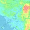 Mapa topográfico Gandara, mapa de relevo, mapa de altitude
