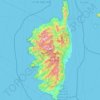Mapa topográfico Córsega, altitude, relevo