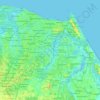 Mapa topográfico Fortaleza, altitude, relevo