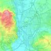 Mapa topográfico Sevilha, mapa de relevo, mapa de altitude