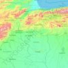 Mapa topográfico Central, mapa de relevo, mapa de altitude