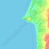Mapa topográfico Sines, altitude, relevo
