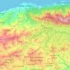 Mapa topográfico Distrito Capital, mapa de relevo, mapa de altitude