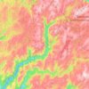 Mapa topográfico Hordaland, mapa de relevo, mapa de altitude