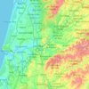 Mapa topográfico Coimbra, altitude, relevo