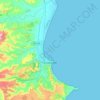 Mapa topográfico Crotone, altitude, relevo