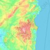 Mapa topográfico Nuoro, altitude, relevo
