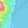 Mapa topográfico Bastia, altitude, relevo