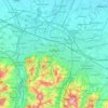 Mapa topográfico Bologna, altitude, relevo