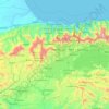 Mapa topográfico Carabobo, mapa de relevo, mapa de altitude