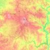 Mapa topográfico Beja, altitude, relevo