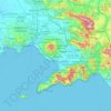Mapa topográfico Napoli, altitude, relevo