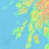 Mapa topográfico Argyll and Bute, altitude, relevo