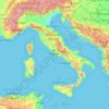 Mapa topográfico Itália, altitude, relevo