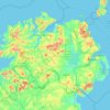 Mapa topográfico Irlanda do Norte, altitude, relevo