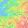 Mapa topográfico Trøndelag, mapa de relevo, mapa de altitude