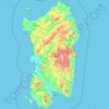 Mapa topográfico Sardenha, altitude, relevo