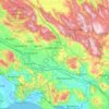 Mapa topográfico Frosinone, altitude, relevo